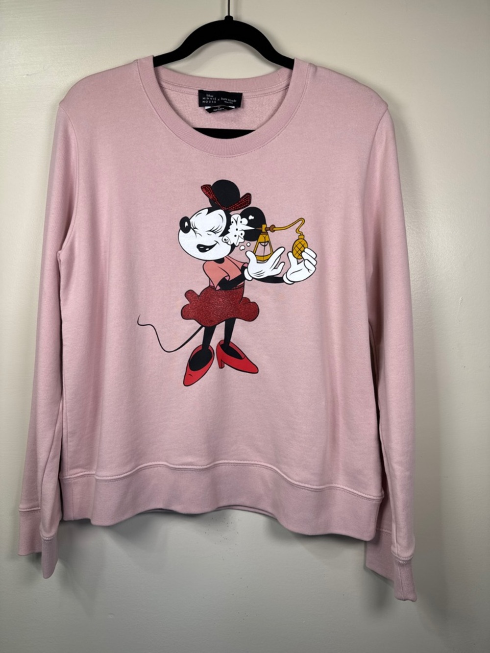 Disney x Kate Spade Minnie Mouse Sweatshirt Pink Graphic Pullover Medium